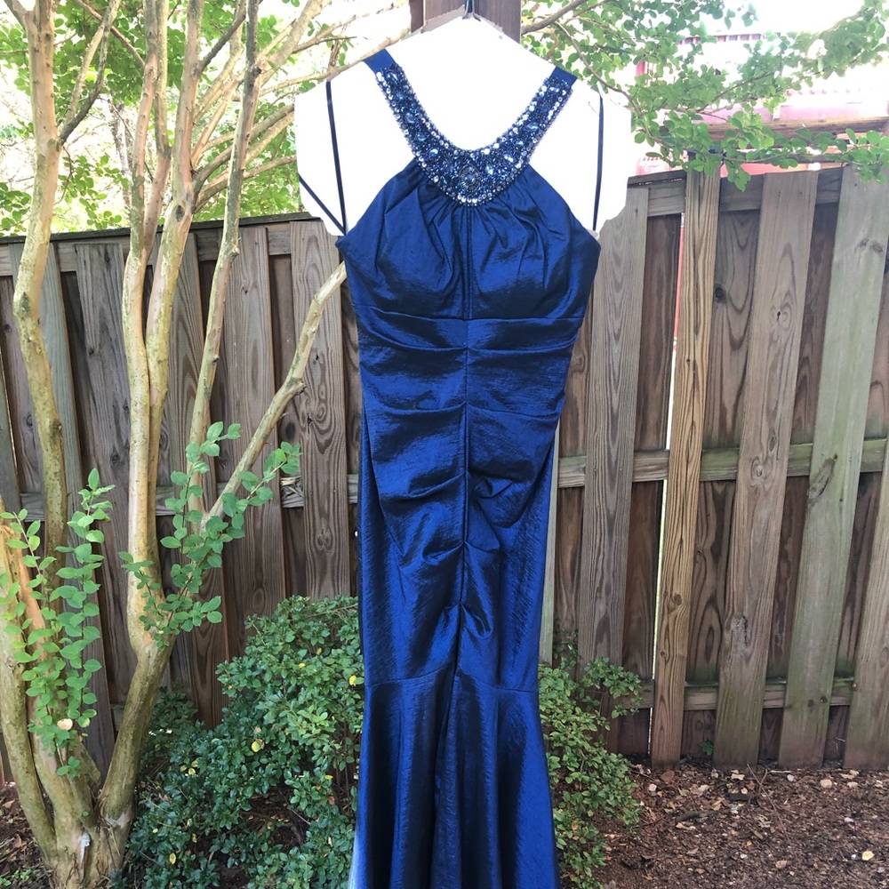 Xscape mermaid dress royal blue size 4